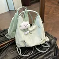 Sac bandoulière plissé vert menthe avec papillons argentés et pendentif nuage doux - Avec Pendentif / Vert