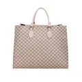 Schicke beige Tragetasche mit M-Buchstaben Monogramm und runden Griffen - Khaki