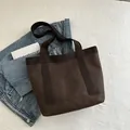 Sac fourre-tout en toile marron foncé avec inscription Fashion Bag et poignées - Marron