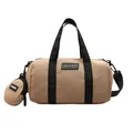 Set de bolso Boston de nailon caqui con bolso bandolera cilíndrico y mini monedero - Caqui