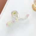 Detail of 13cm large geometric hair claw clip with colorful macaron checkered pattern - Large Geometric Style / Colorful