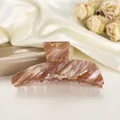Λήψη macro κλιπ μαλλιών από οξική κυτταρίνη 10,5 cm με υφή μαρμάρου σε μετάξι - 10.5cm / Ροζ Πέτρας