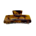 Molla per capelli quadrata in acetato con elegante motivo a guscio di tartaruga - Leopardo Arancione