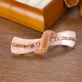 Detail of pink marble acetate spring hair clip with sparkling champagne rhinestones - Light Pink And Korean Pink