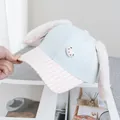 Detail of baby baseball cap with plush long rabbit ears and Let's go embroidery - Adjustable / Blue