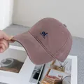Detailed embroidery on a dusty rose cotton baseball cap with Oi look at me text - Adjustable / Dusty Pink