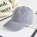 Classic washed grey canvas baseball cap with vintage distressed texture for casual wear - Adjustable / Light Gray
