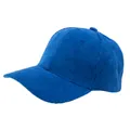 Dettaglio macro del tessuto in velluto a coste blu reale su un cappellino da baseball - Regolabile / Blu
