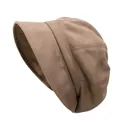 Detail view of khaki suede bucket hat showing premium soft fabric texture and stitching - Adjustable / Khaki