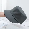 Detail view of structured dark grey bucket hat showing high-quality twill cotton texture - Adjustable / Gray