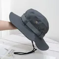 Detail of dark gray outdoor hat featuring breathable metal eyelets and mesh texture - M (56-58cm) / Dark Gray