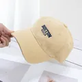 Close-up of premium cotton baseball cap with navy Boston 1630 embroidery details - Regular Size (54-58CM) / Khaki