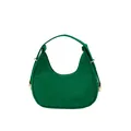 Fashionable bright green felt hobo bag with crocodile embossed texture and gold hardware - Green
