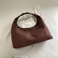 Fashion dark brown frosted hobo shoulder bag in vintage suede material and minimalist style - Brown