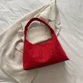 Rode hobo-tas met subtiele luipaardtextuur van hoogwaardig nylon voor dames - Rood
