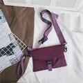 Sac bandoulière en nylon violet foncé avec boucle clip et sangle réglable sport chic - Violet