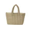 Sac fourre-tout matelassé kaki avec coutures verticales rembourrées et anses souples - Kaki