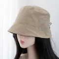 Detail of khaki sun hat with adjustable elastic drawstring for personalized fit - Adjustable / Khaki