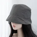 Close-up of dark grey bucket hat showing high-quality textured fabric and stitching detail - Adjustable / Gray