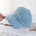 Close-up of light blue baseball cap featuring bear embroidery and creative art crew text - Regular (54-59CM) / Blue