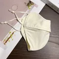 Breathable ice silk sun mask with adjustable ear straps and cooling mesh fabric detail - Beige