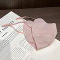 Detail of pink ice silk sun mask showing breathable pores and adjustable ear straps - Pink