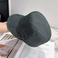 Detailed view of dark gray breathable woven fabric on a vintage equestrian style sun hat - Adjustable / Gray