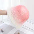 Close-up of pink and white gradient plush bucket hat with soft faux rabbit fur texture - Adjustable / Pink