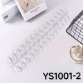 Juego de 30 uñas postizas almendradas blanco lechoso perlado con acabado profesional - Estilo en Caja / Blanco Lechoso Translúcido (YS1001-2)