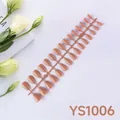 Flat lay of warm orange almond press-on nails set with 24 pieces in a neat arrangement - Burnt Orange (YS1006)
