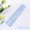Light blue glossy almond press-on nails set with 24 pieces on a professional display - Light Blue (YS1010)