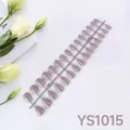 Macro view of 24 pieces almond-shaped glossy dusty pink press-on nails set on white background - Lotus Pink (YS1015)