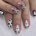 Unghie finte quadrate per Halloween con decorazioni a forma di fantasma e ragnatela - YS714 (Senza Attrezzi)