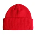 Leuchtend rote Strickmütze, stilvolle Unisex-Skullcap für Hip-Hop und Skibekleidung - Rot
