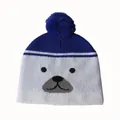 Berretto in maglia per bambini con pompon e motivo a strisce, caldo per inverno 1-6 anni - Regolabile / Stile Orso Polare / Stile Animale per Bambini