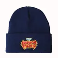 Dunkelblaue Strickmütze mit Praying Mantis Diamant-Stickerei im Hip-Hop-Stil - Marineblau