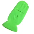 Primer plano de pasamontañas de punto verde fluorescente con tres agujeros para esquí - Verde Fluorescente