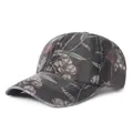 Cappellino da baseball in denim lavato da donna con motivo floreale e visiera - Regolabile / Nero