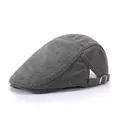 Gorra clásica gris tipo boina para hombre y mujer con hebilla metálica ajustable - Adjuster Buckle / gris oscuro