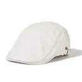 Detalle de gorra plana blanca con hebilla metálica lateral y textura de algodón premium - Ajustable / Blanco