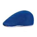 Détail de la casquette respirante en maille bleu foncé avec calotte plate et visière courte - M / Bleu