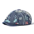 Cappello baker boy in denim blu scuro con stampa floreale e lavaggio vintage da donna - M / Blu scuro