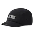Black five-panel baseball cap with TEST logo patch and breathable metal eyelets - Adjustable / Black