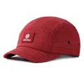 Casquette baseball bordeaux à bord court, texture gaufrée et écusson de marque - Rouge