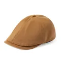 Casquette plate classique en coton marron au design vintage pour hommes et femmes - Réglable / Kaki