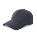 Detail view of the breathable mesh side panels on the dark gray quick-dry baseball cap - Adjustable / Navy Blue