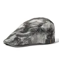 Vintage tie-dye denim platte pet met verstelbare messing gesp op witte achtergrond - Grijs