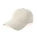 Detail of breathable mesh panel and precise stitching on beige sports baseball cap - Adjustable / Off White