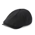 Klassische schwarze Schiebermütze aus Baumwolle im Retro-Stil mit einfarbigem Design - Verstellbar / Schwarz