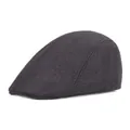 Close-up of dark grey ivy cap with breathable mesh texture and classic retro silhouette - 58cm / Black